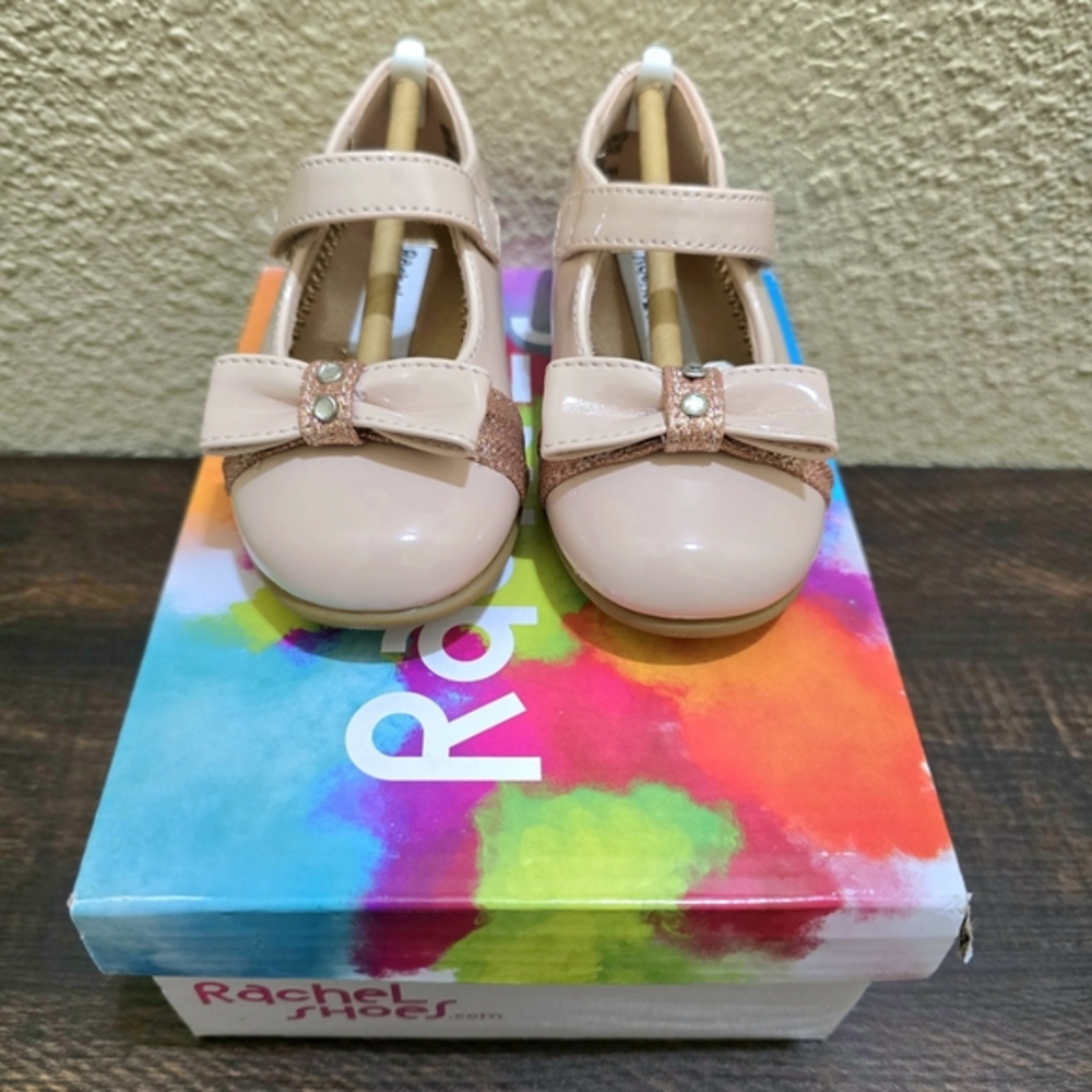 Rachel Toddler Girl Pink Bow Dress Flats Mauve Shoes Size 6